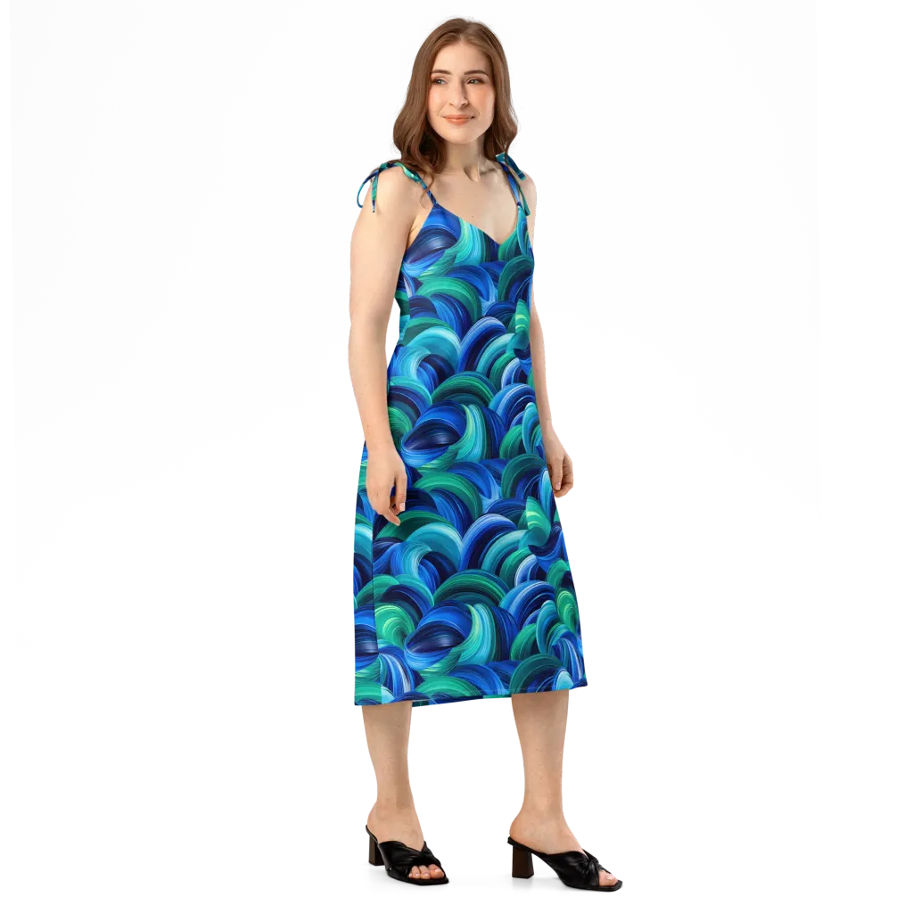 Emerald Surge on Slip Dress — Right Front
