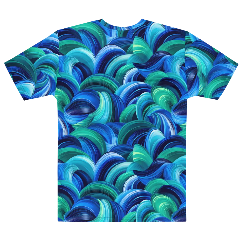 Emerald Surge on Men's Cotton Crew Neck T-Shirt — Front print