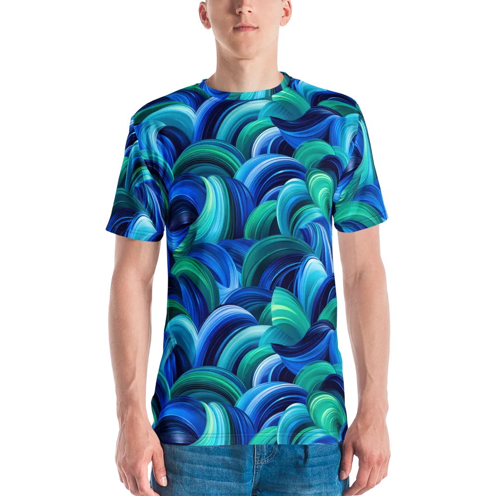Emerald Surge on Men's Crew Neck T-Shirt — Front