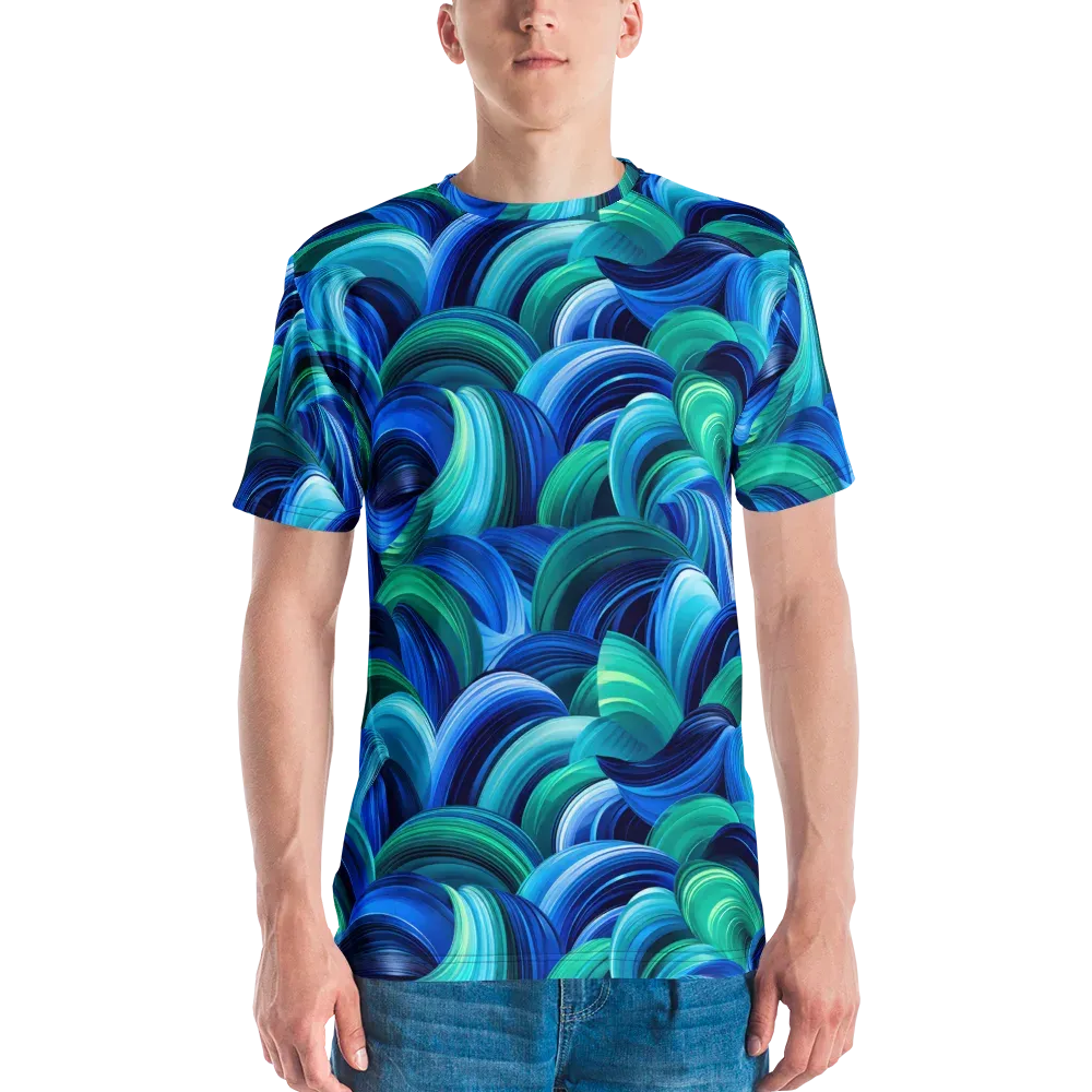 Emerald Surge on Men's Crew Neck T-Shirt — Front