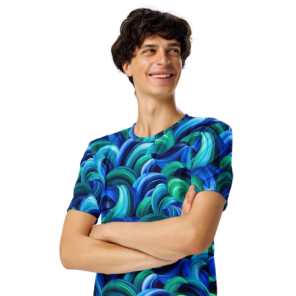 Emerald Surge on Men's Crew Neck T-Shirt — Front print