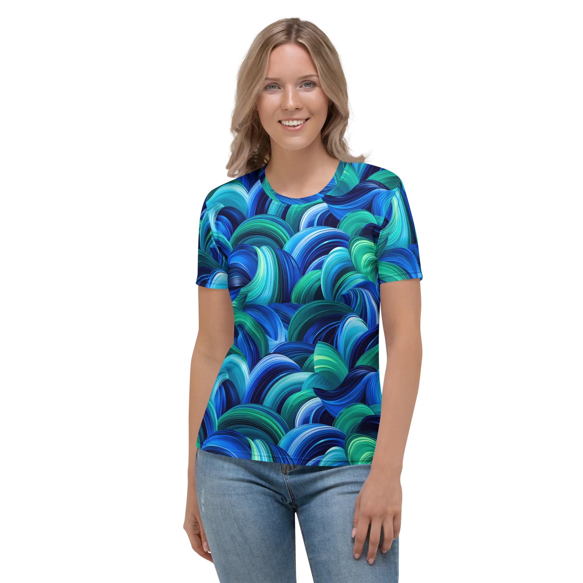 Emerald Surge on Women's Crew Neck T-Shirt — Front