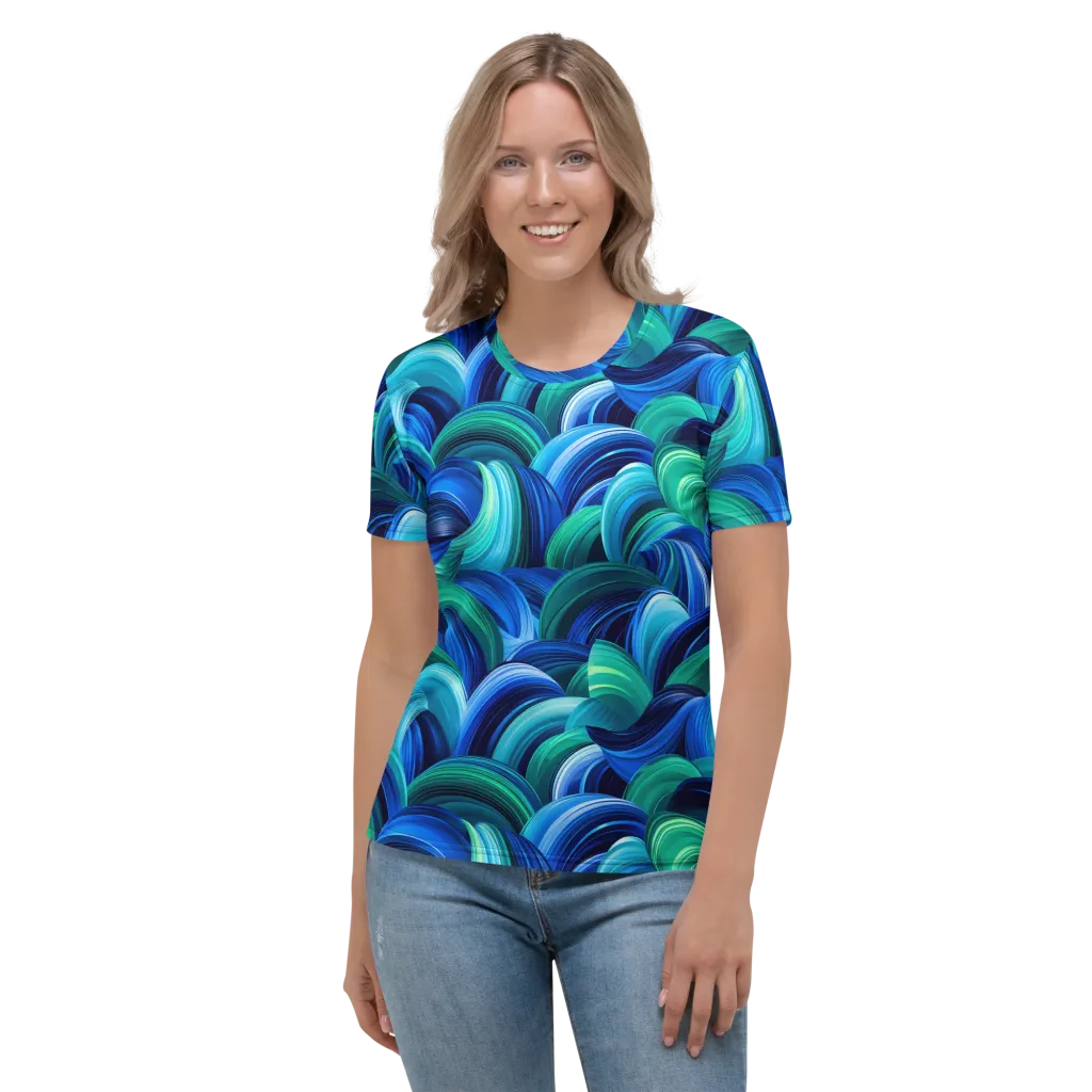 Emerald Surge on Women's Crew Neck T-Shirt — Front