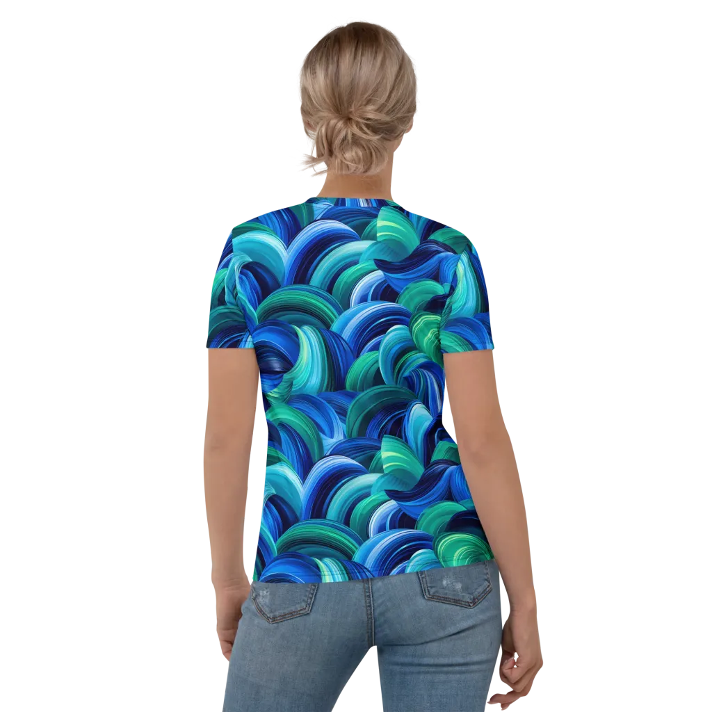 Emerald Surge on Women's Crew Neck T-Shirt — Back