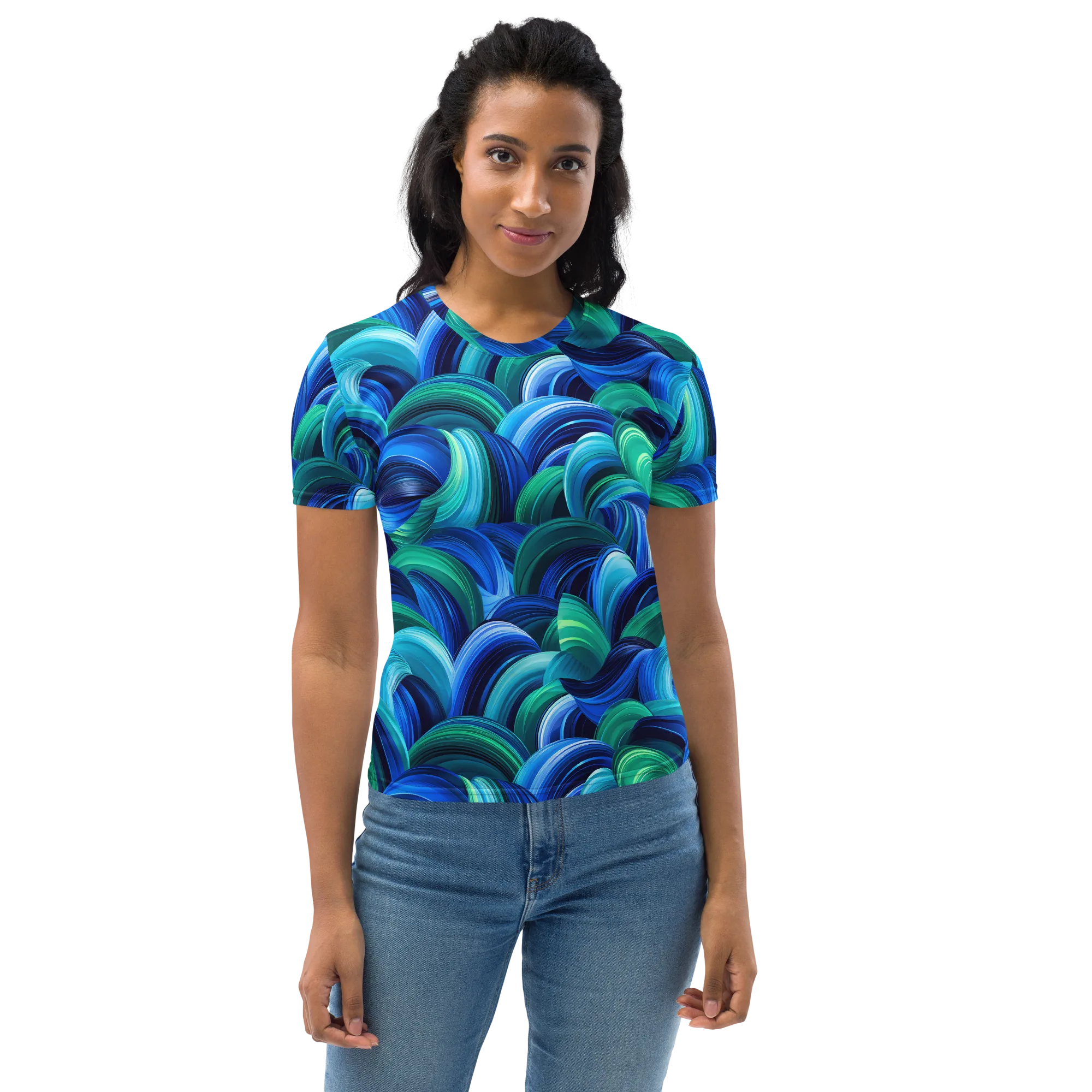 Emerald Surge on Women's Crew Neck T-Shirt — Print file