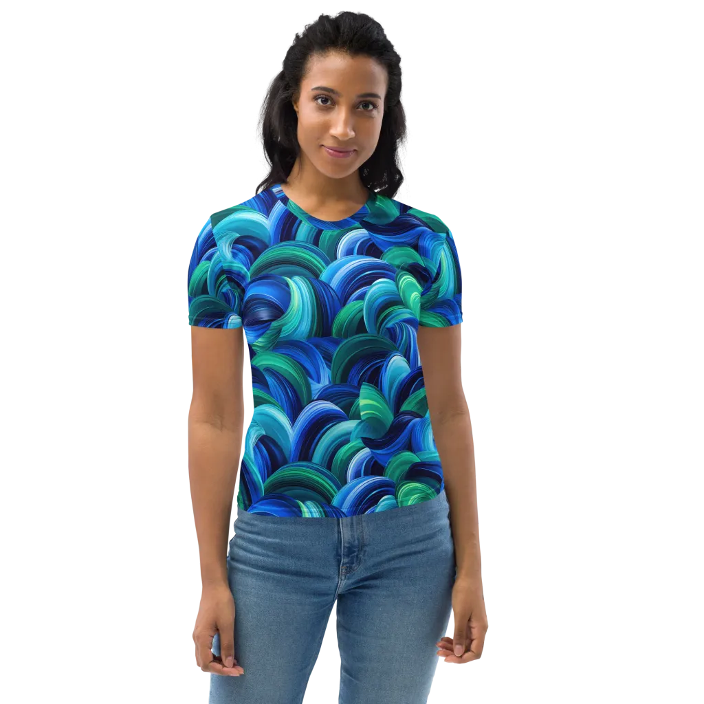 Emerald Surge on Women's Crew Neck T-Shirt — Print file