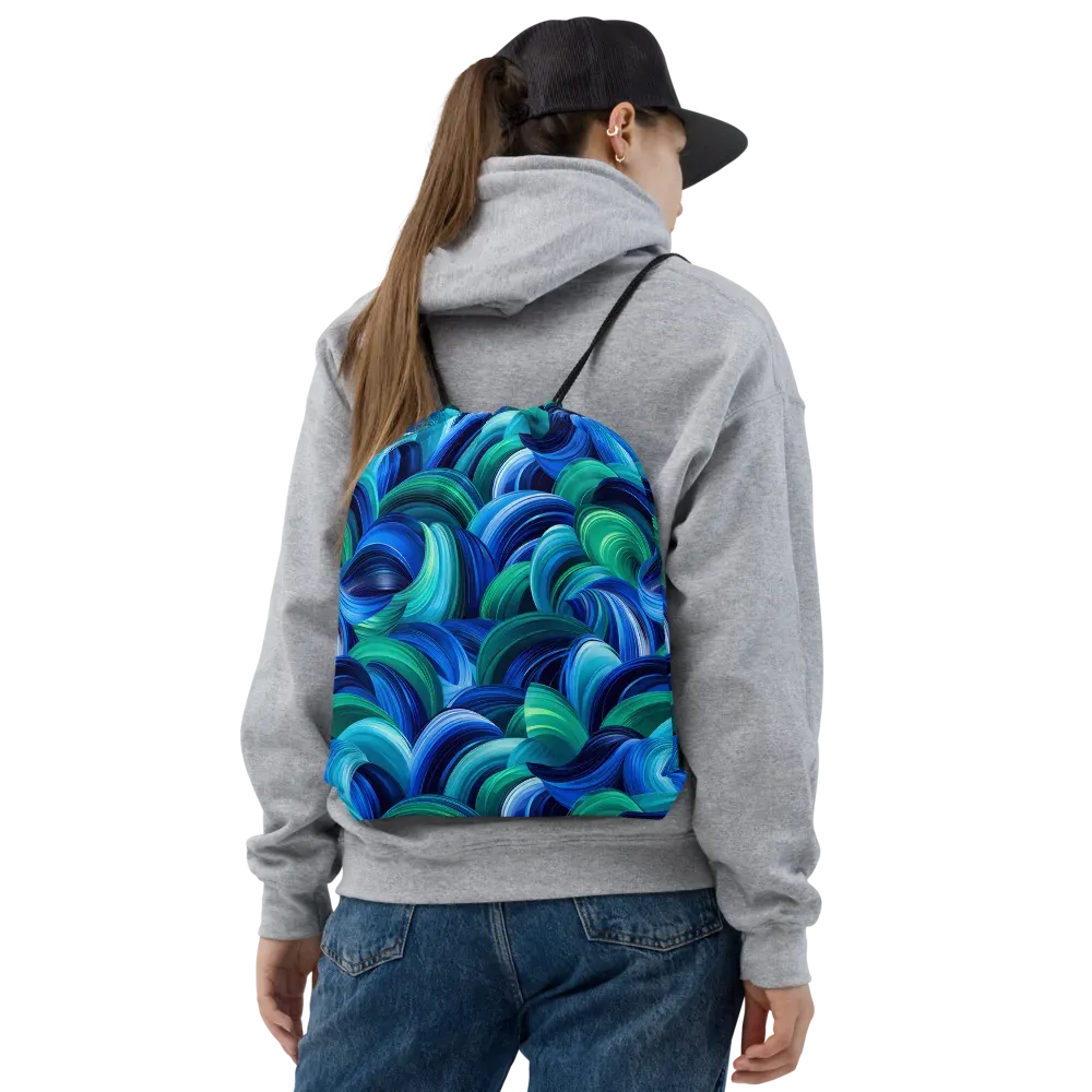 Emerald Surge on Drawstring Bag — Front