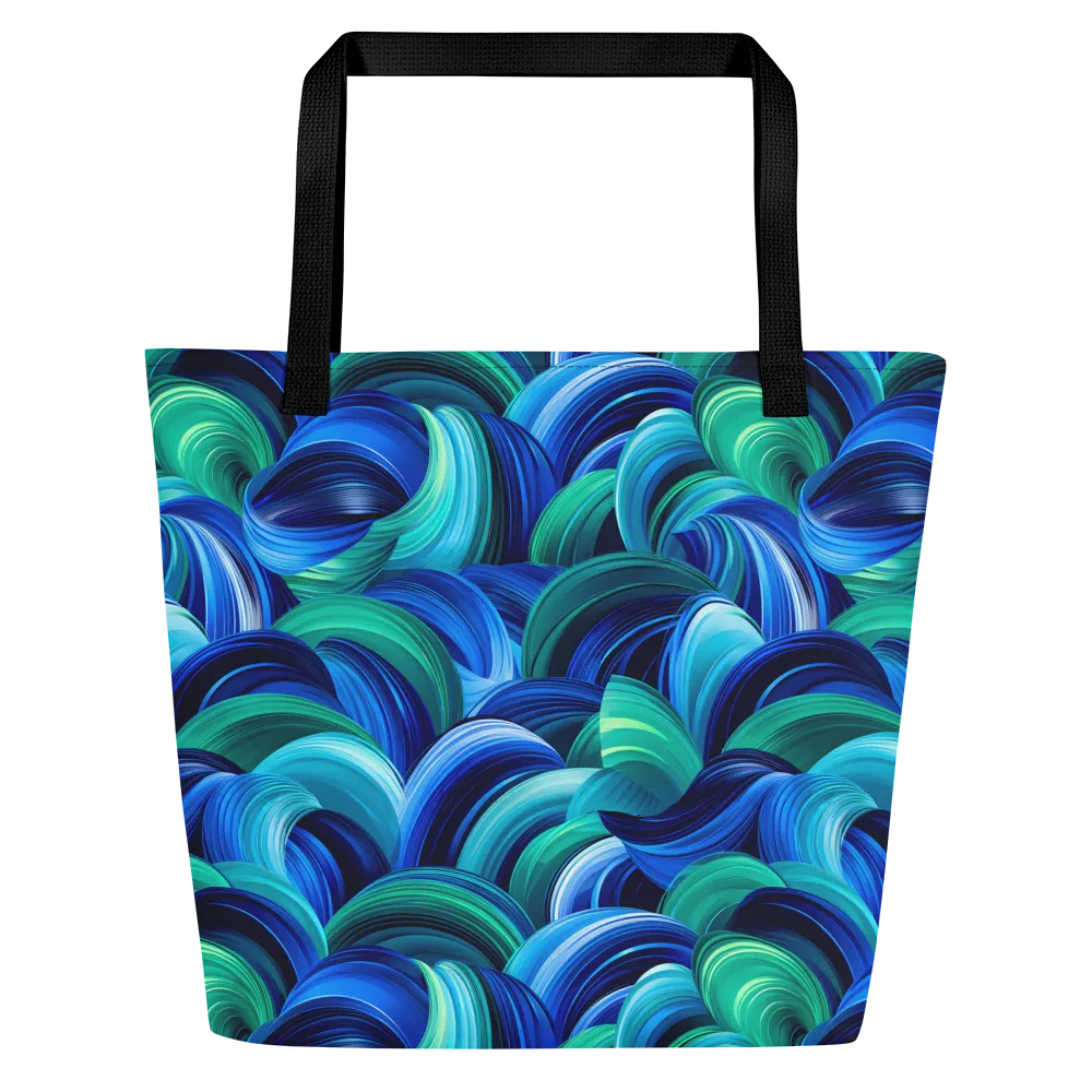 Emerald Surge on Large Tote Bag W/ Pocket — Front