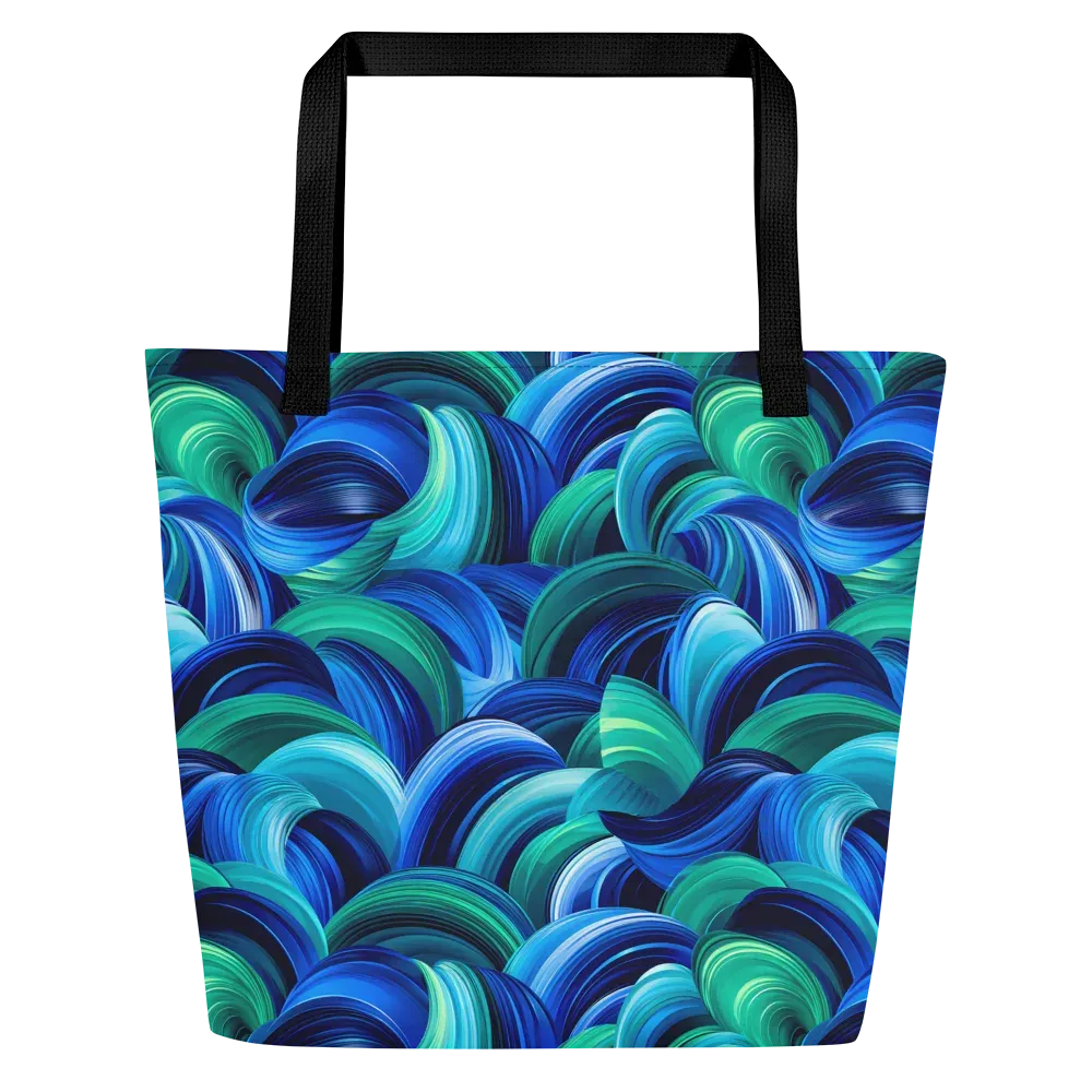Emerald Surge on Large Tote Bag W/ Pocket — Front