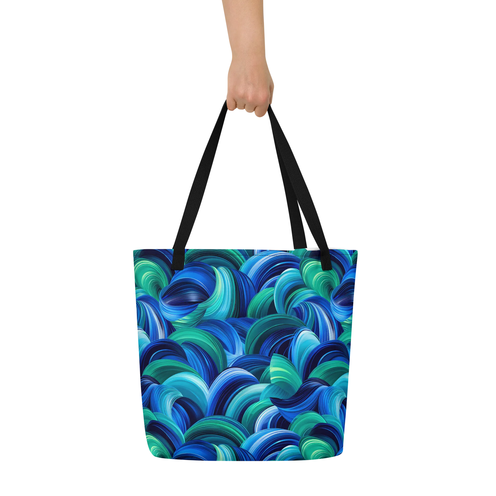 Emerald Surge on Large Tote Bag W/ Pocket — Print file