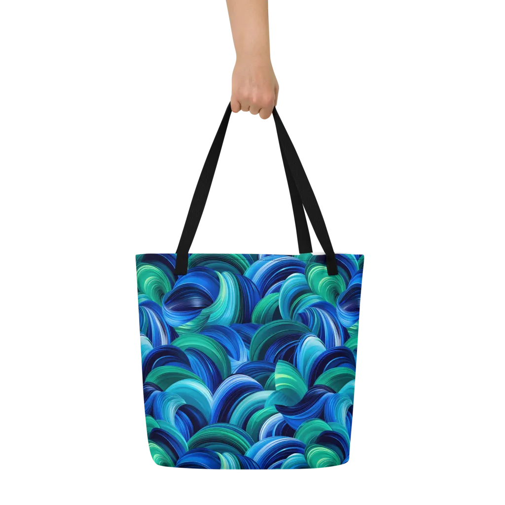 Emerald Surge on Large Tote Bag W/ Pocket — Print file