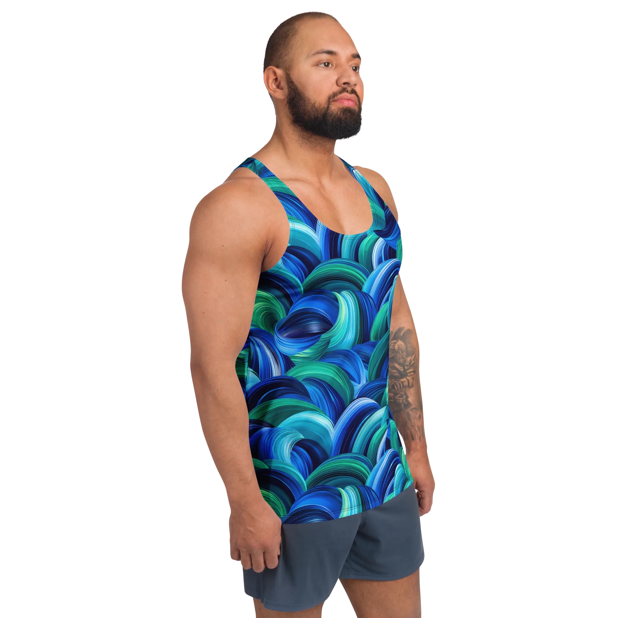 Emerald Surge on Men's Tank Top — Front print