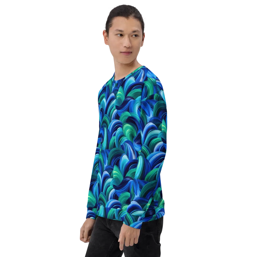 Emerald Surge on Sweatshirt — Left sleeve