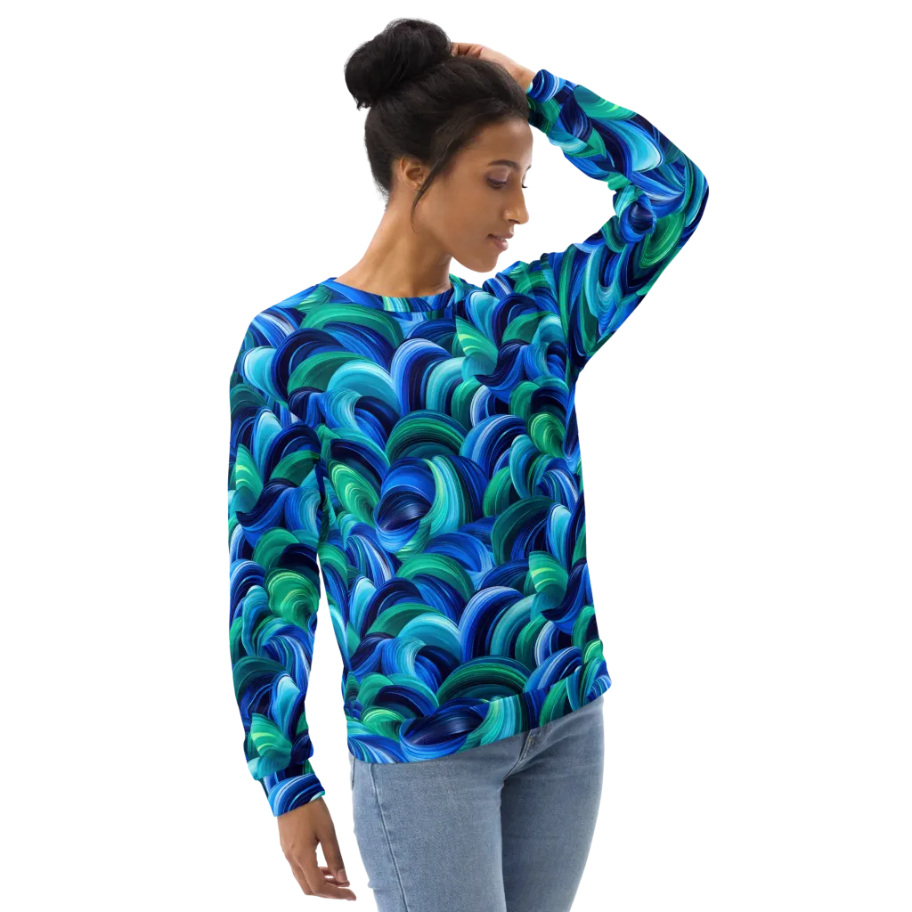 Emerald Surge on Sweatshirt — Right sleeve