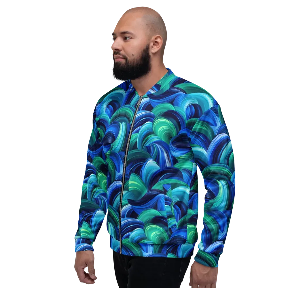 Emerald Surge on Bomber Jacket — Left