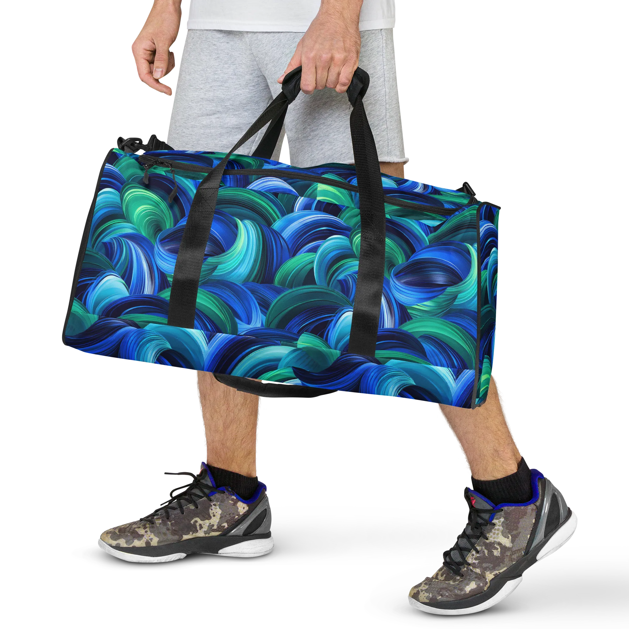 Emerald Surge on Duffle Bag — Front print