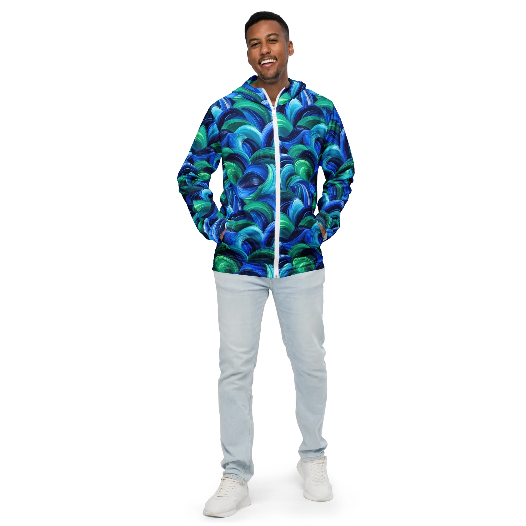 Emerald Surge on Men's Windbreaker — Front