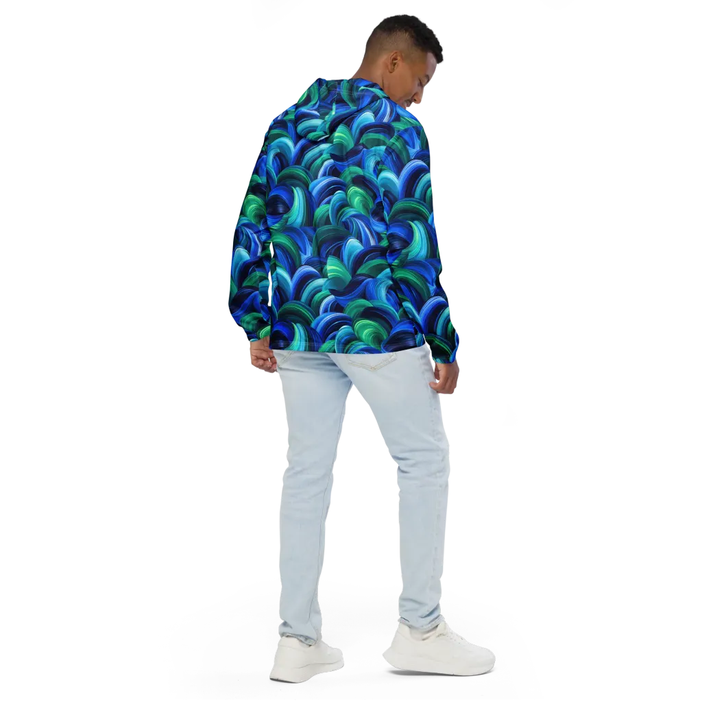 Emerald Surge on Men's Windbreaker — Back