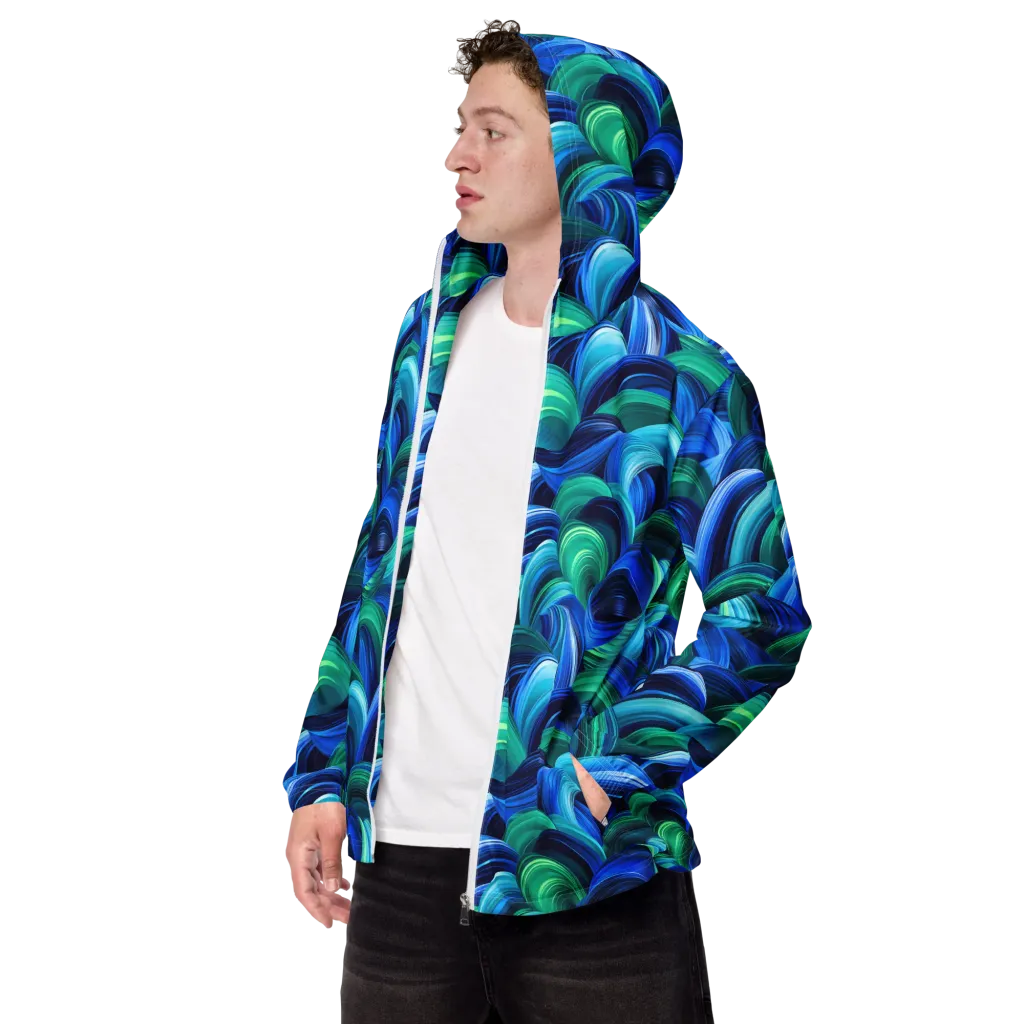 Emerald Surge on Men's Windbreaker — Left Front