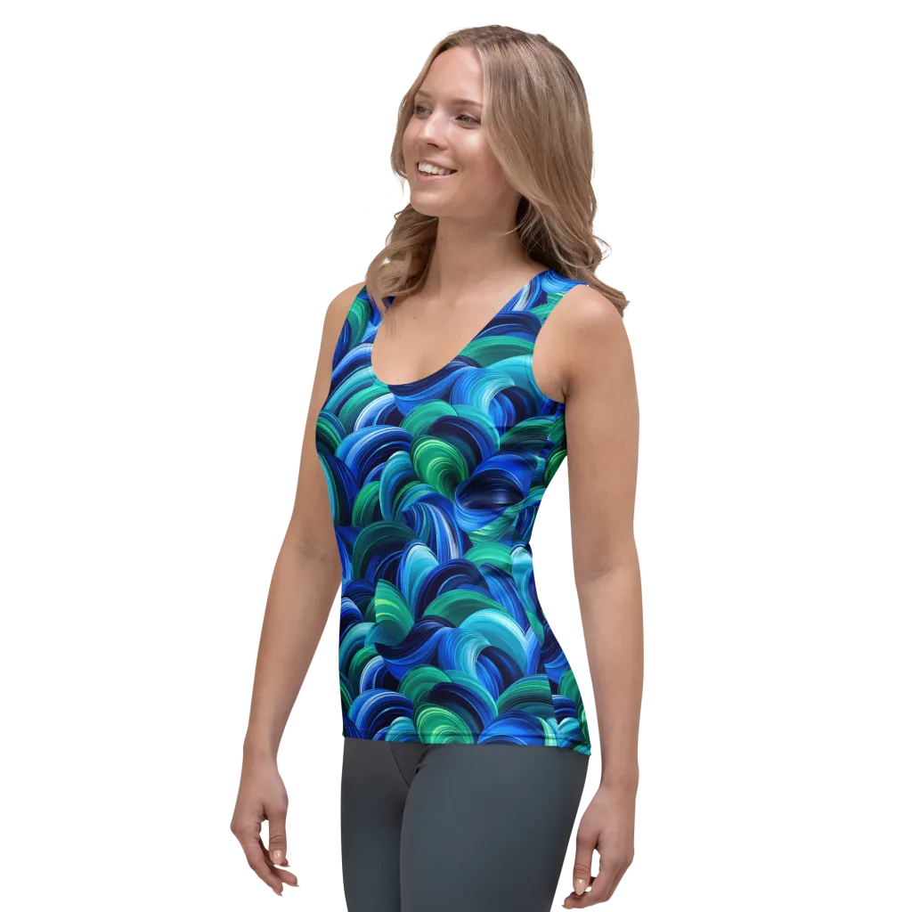 Emerald Surge on Women's Tank Top — Left Front