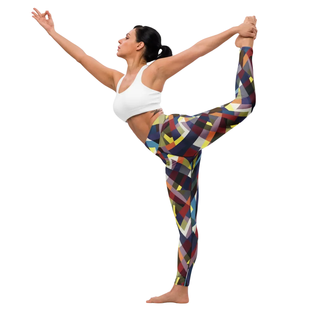 Prismatic Relay on Yoga Leggings — Front waist