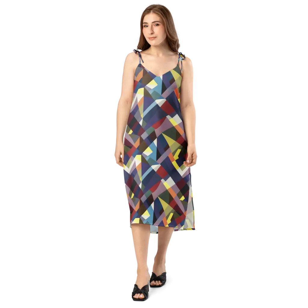 Prismatic Relay on Slip Dress — Front