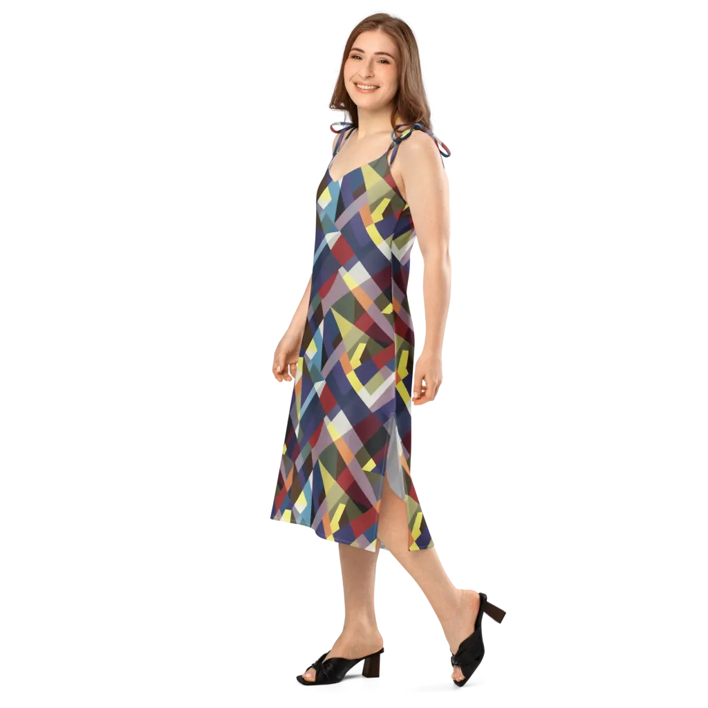 Prismatic Relay on Slip Dress — Left Front