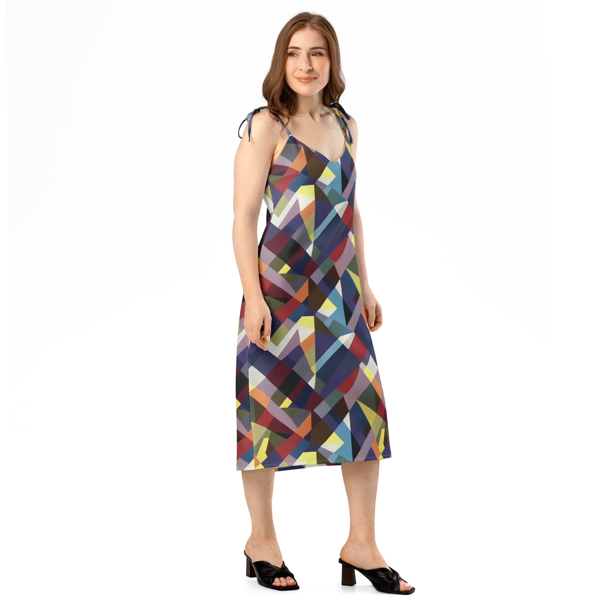 Prismatic Relay on Slip Dress — Right Front