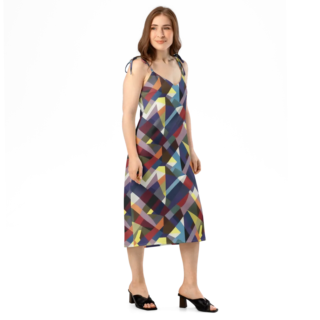 Prismatic Relay on Slip Dress — Right Front