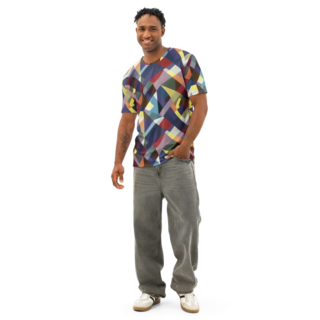 Prismatic Relay on Men's Cotton Crew Neck T-Shirt — Front