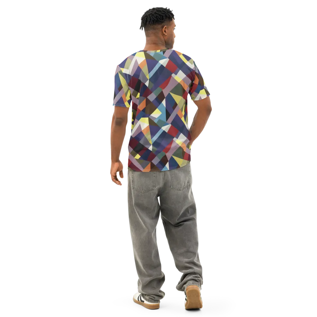 Prismatic Relay on Men's Cotton Crew Neck T-Shirt — Back