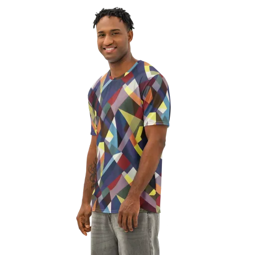 Prismatic Relay Men's Cotton Crew Neck T-Shirt on model