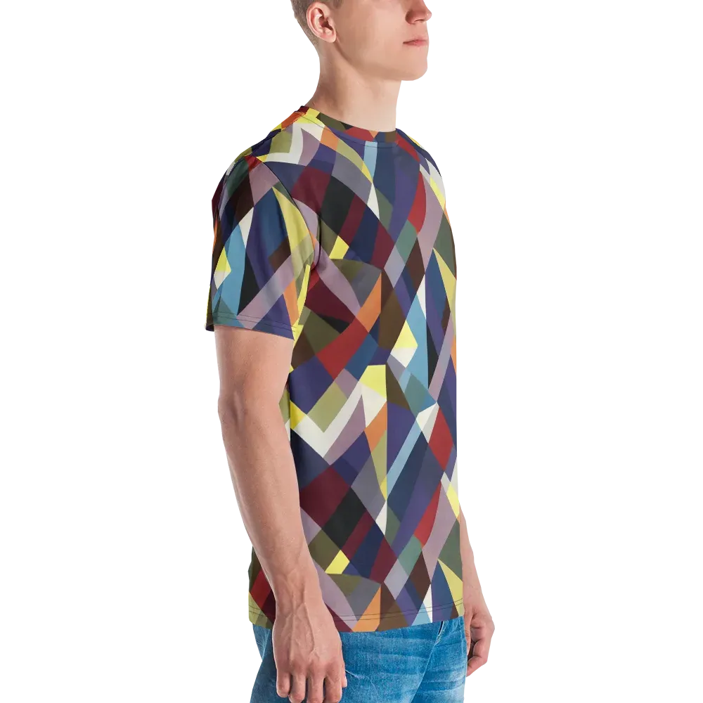 Prismatic Relay on Men's Crew Neck T-Shirt — Right