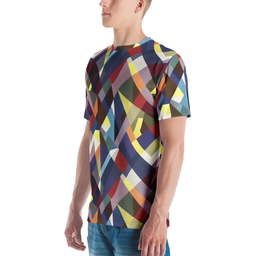 Prismatic Relay on Men's Crew Neck T-Shirt — Left