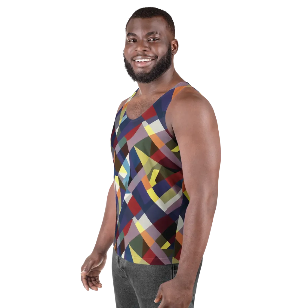 Prismatic Relay on Men's Tank Top — Left Front