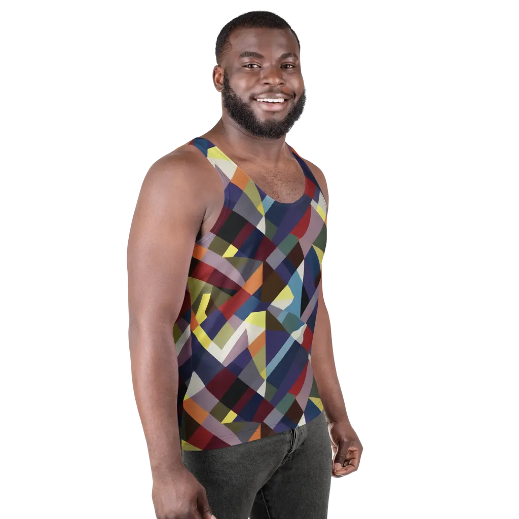 Prismatic Relay on Men's Tank Top — Right Front