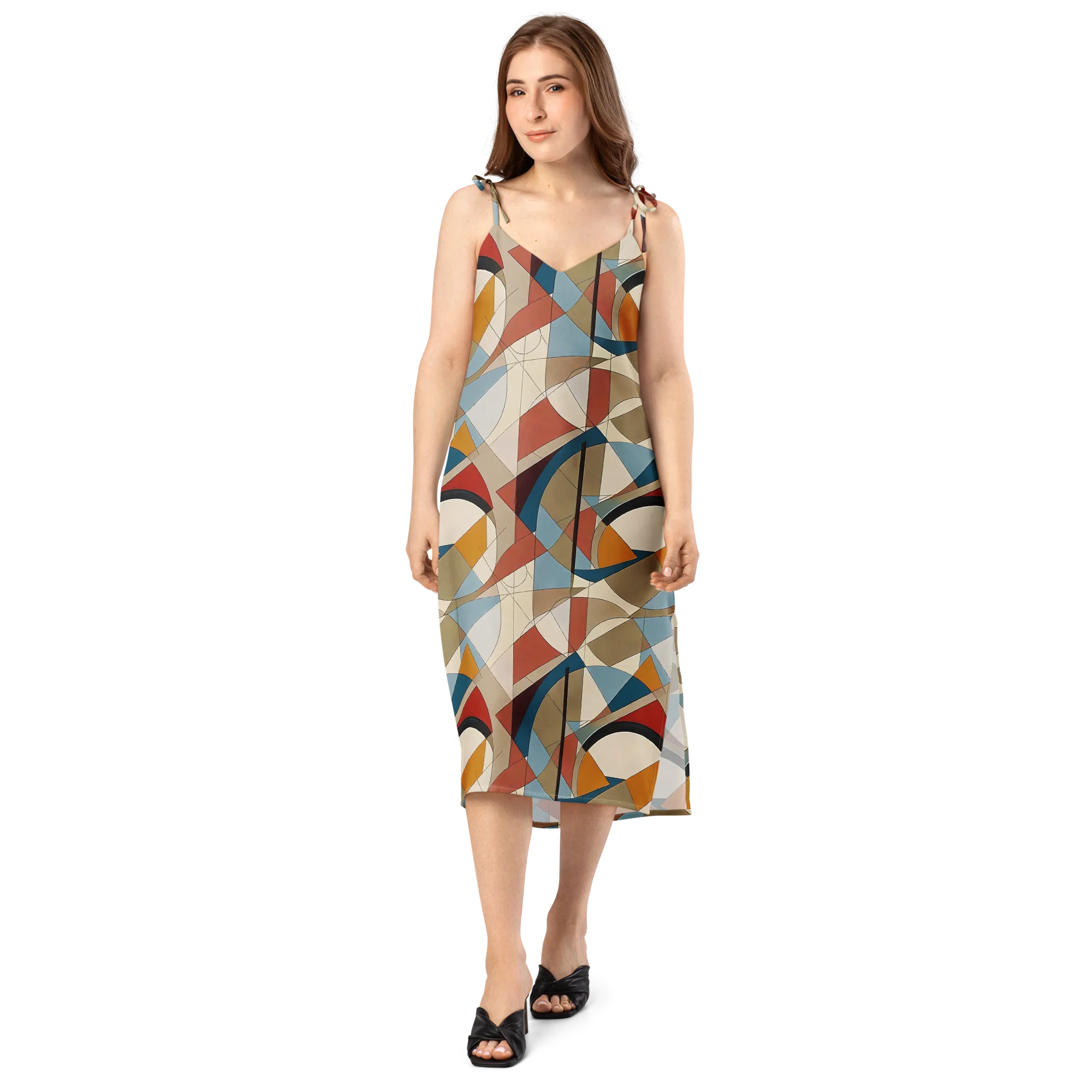 Chromatic Bauhaus on Slip Dress — Front