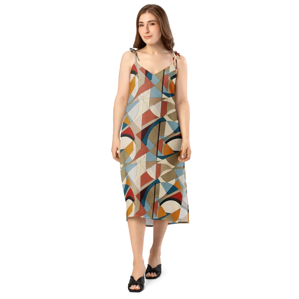 Chromatic Bauhaus on Slip Dress — Front