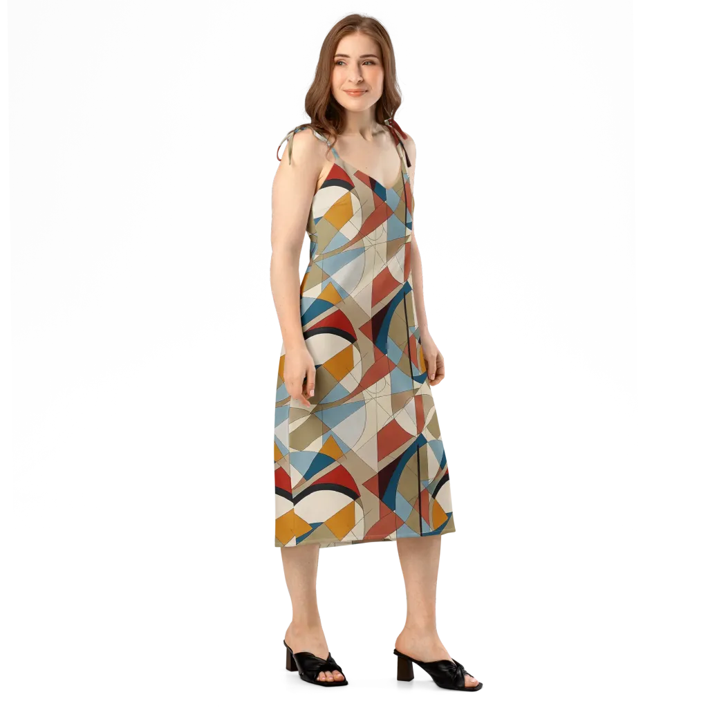 Chromatic Bauhaus on Slip Dress — Right Front