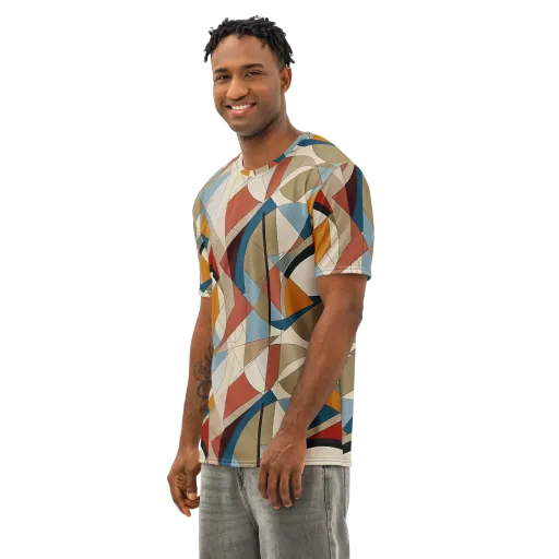 Chromatic Bauhaus on a Men's Cotton Crew Neck T-Shirt