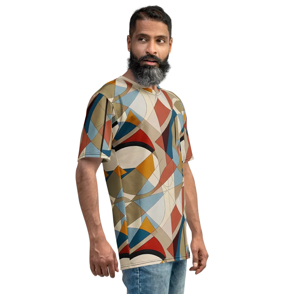 Chromatic Bauhaus on Men's Crew Neck T-Shirt — Right sleeve