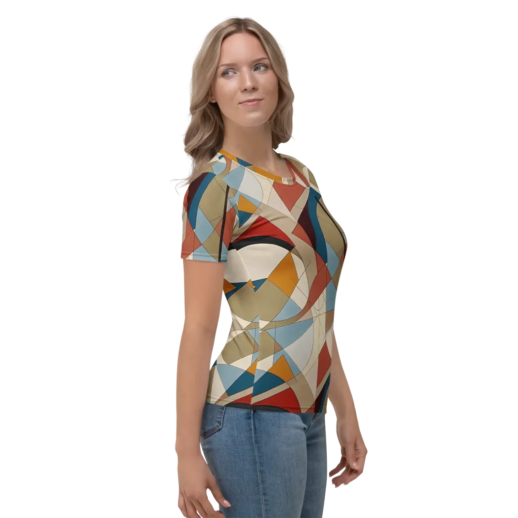 Chromatic Bauhaus on Women's Crew Neck T-Shirt — Right sleeve