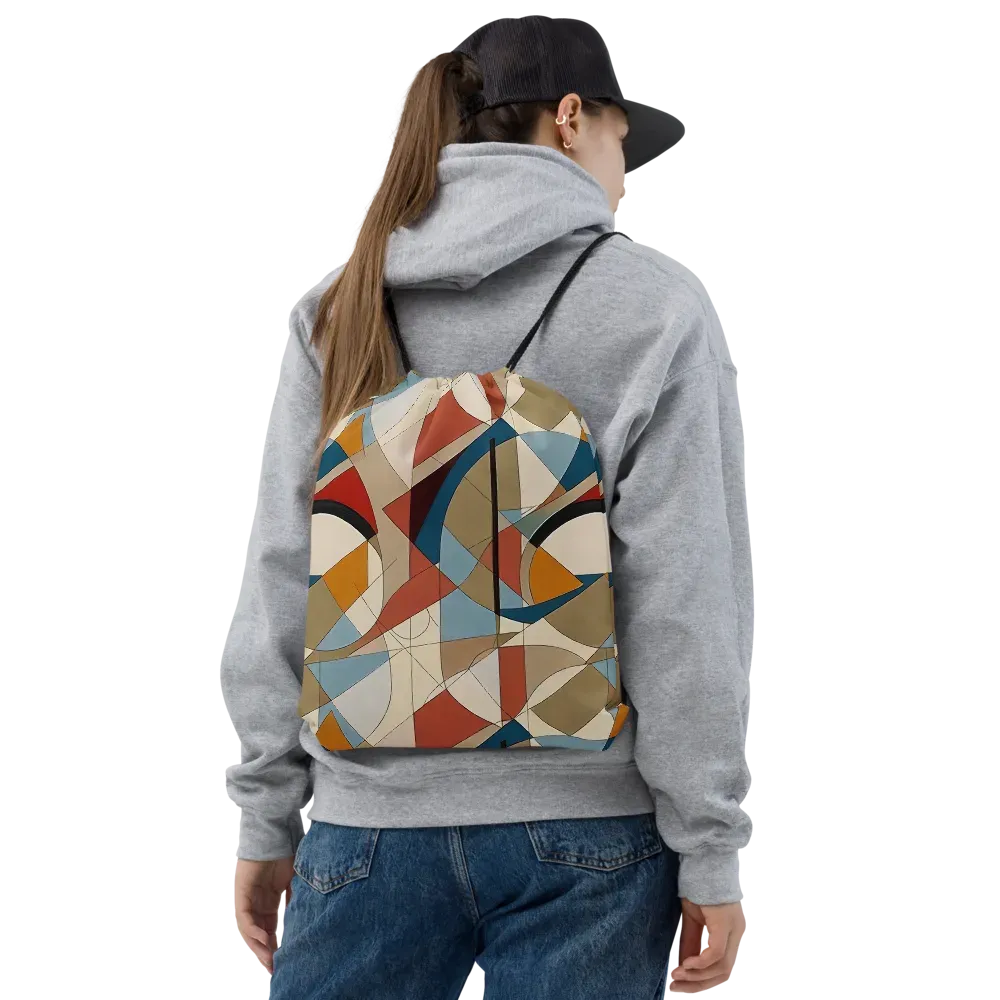 Chromatic Bauhaus on Drawstring Bag — Front