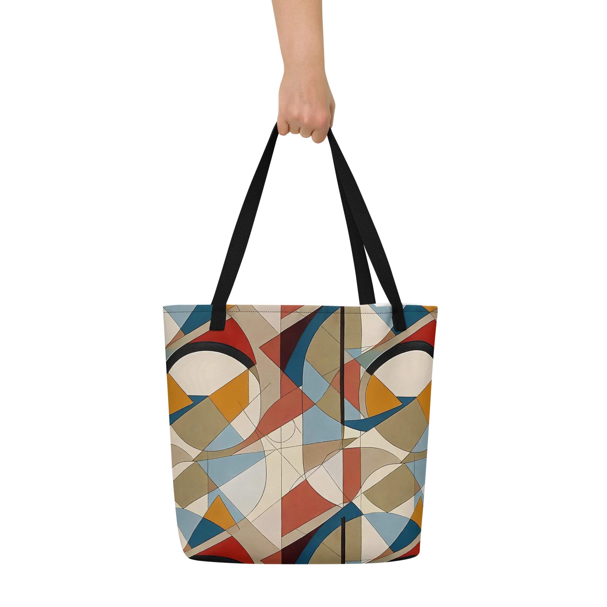 Chromatic Bauhaus on Large Tote Bag W/ Pocket — Print file