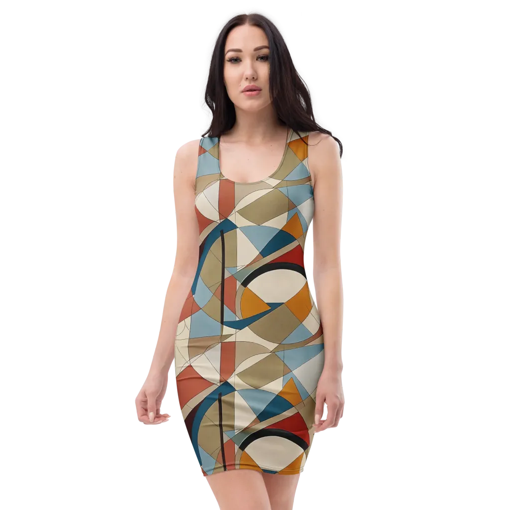 Chromatic Bauhaus on Bodycon Dress — Front