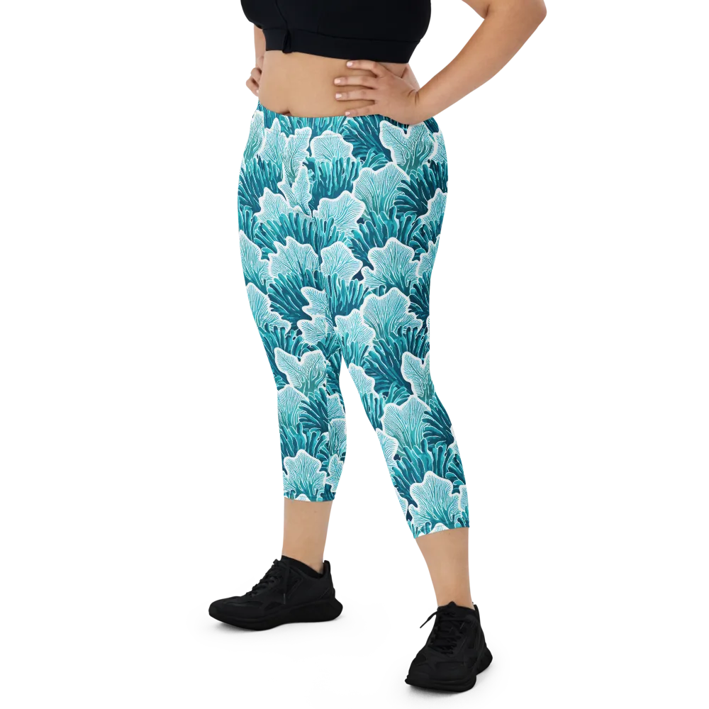 Azure Coral on Capri Leggings — Print file