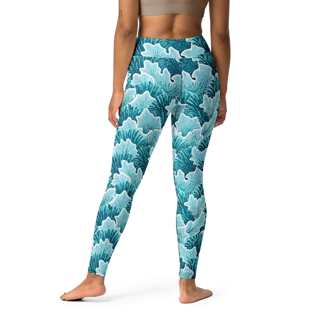 Azure Coral on Yoga Leggings — Print file