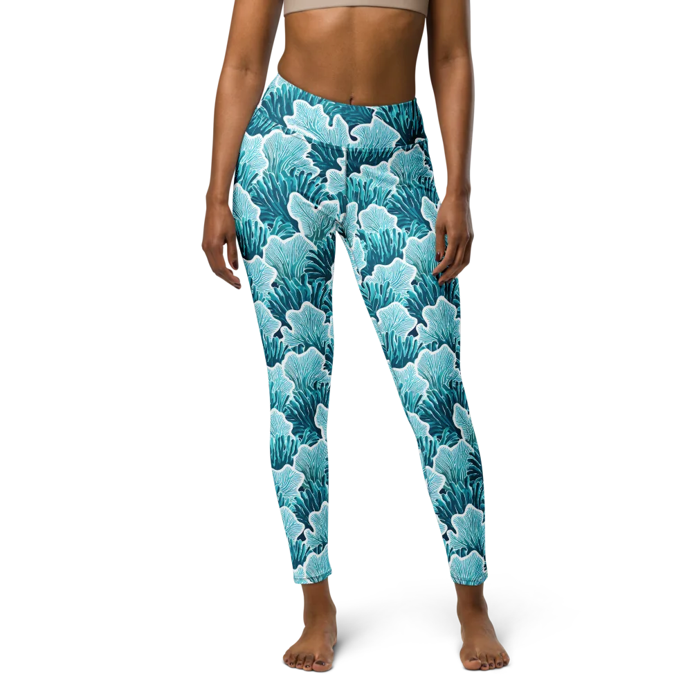 Azure Coral on Yoga Leggings — Back waist