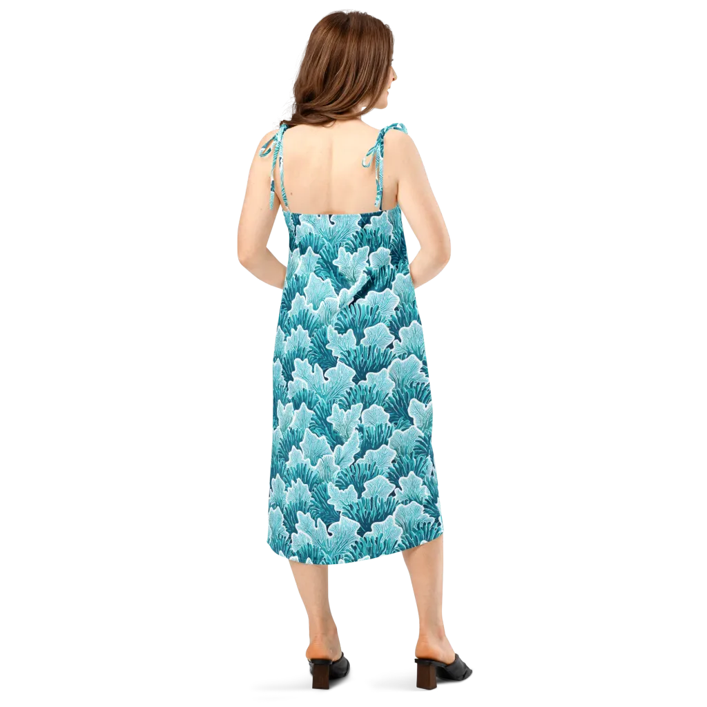 Azure Coral on Slip Dress — Back
