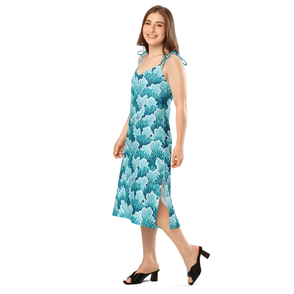 Azure Coral on Slip Dress — Left Front